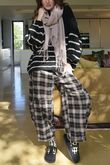 Big Softie Stripe Funnel Grunge Knit Black